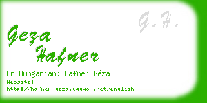 geza hafner business card