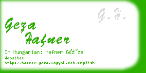 geza hafner business card